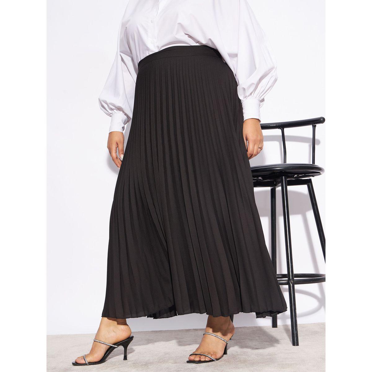 Sassafras X Styli  Plus Accordion Pleated Maxi Skirt-women-clothing-bottoms-skirts-image-3