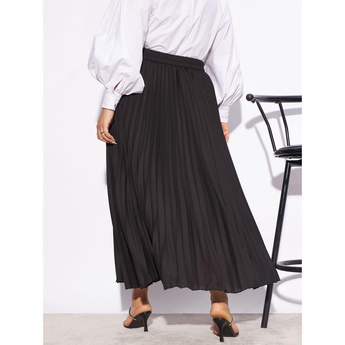 Sassafras X Styli  Plus Accordion Pleated Maxi Skirt-women-clothing-bottoms-skirts-image-5