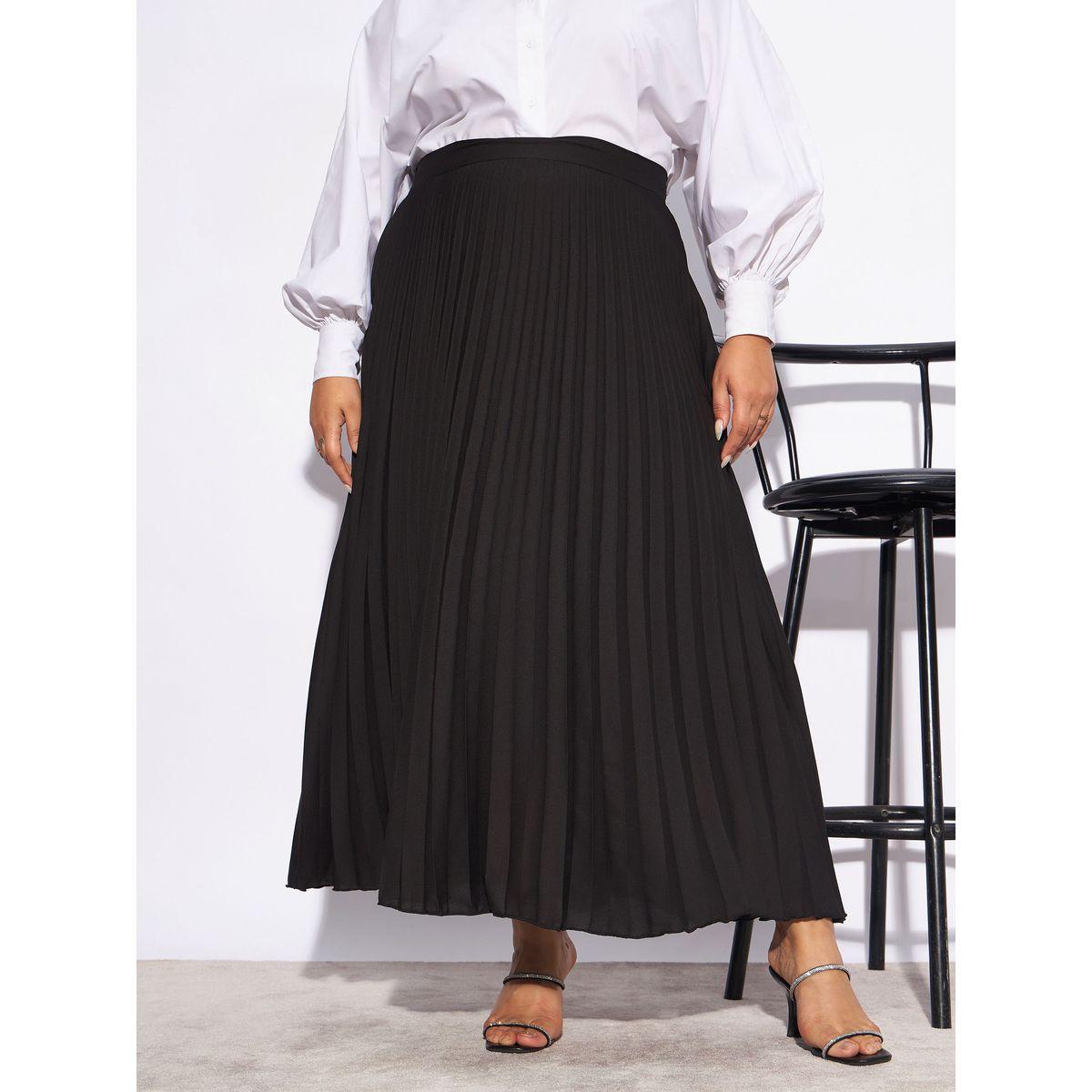 Sassafras X Styli  Plus Accordion Pleated Maxi Skirt-women-clothing-bottoms-skirts-image-6