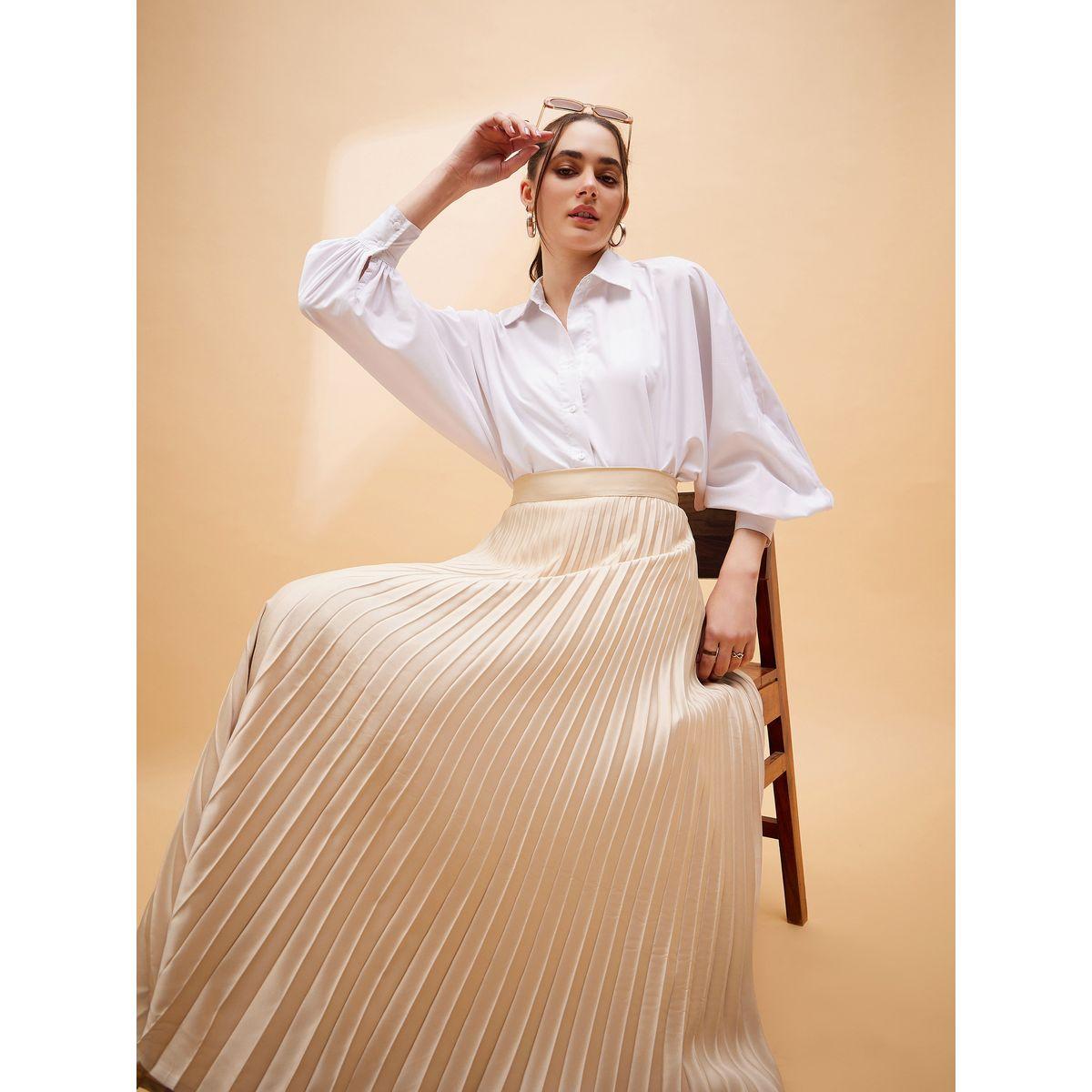 Sassafras X Styli  Pleated A-Line Midi Skirt-women-clothing-bottoms-skirts-image-2