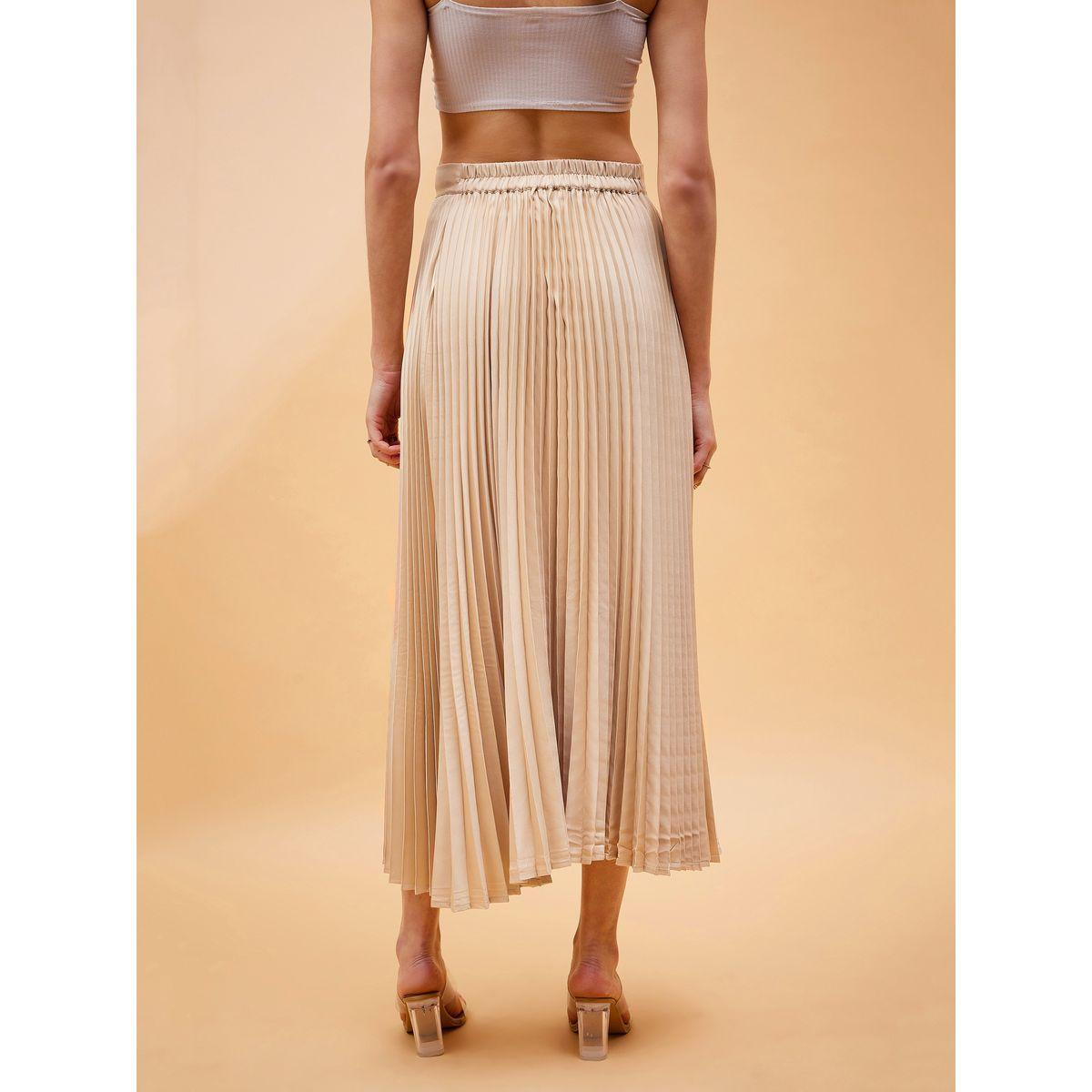تنورة ميدي بحافة واسعة كسرات ساسافراس × ستايلي-women-clothing-bottoms-skirts-image-5