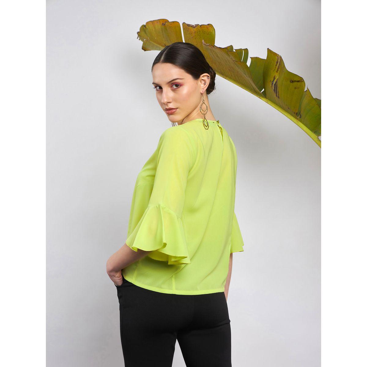 Sassafras X Styli  Solid Ruffle Sleeve Top-women-clothing-shirtsandblouses-blouses-image-5
