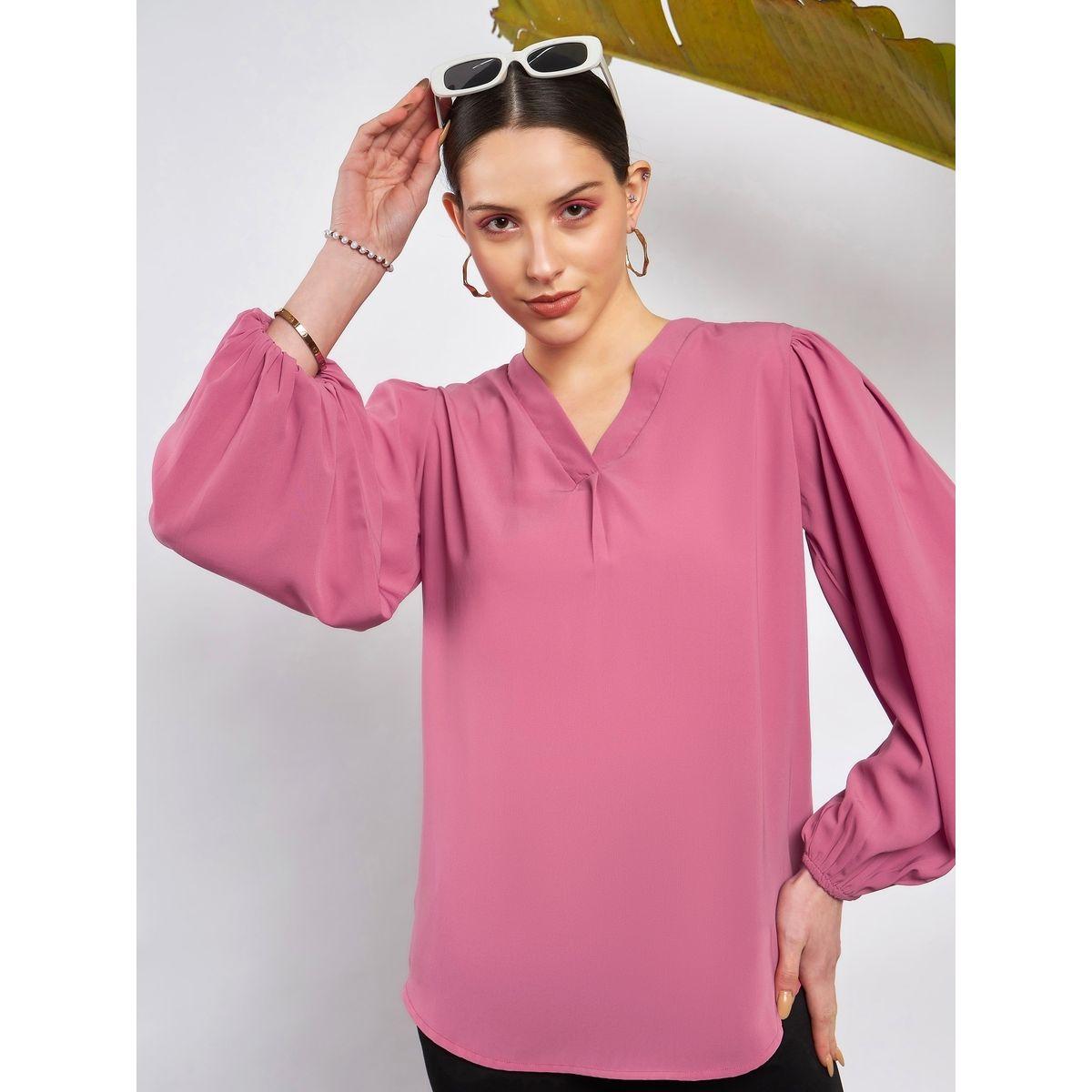 Sassafras X Styli  V Neck Puff Sleeve Blouse-women-clothing-shirtsandblouses-blouses-image-2