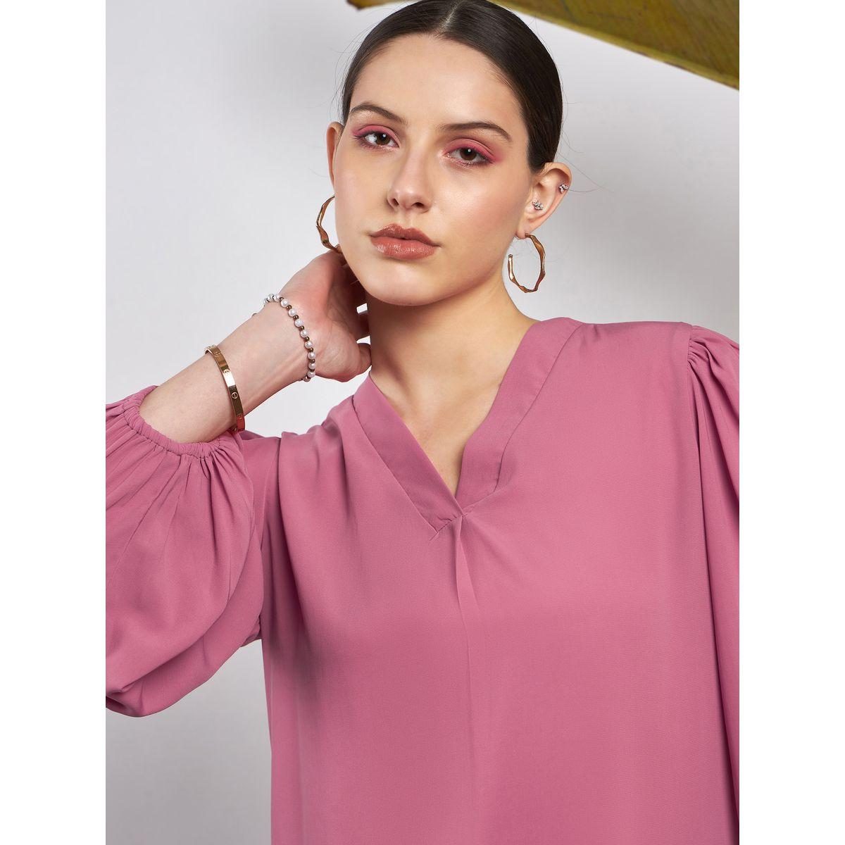 Sassafras X Styli  V Neck Puff Sleeve Blouse-women-clothing-shirtsandblouses-blouses-image-4