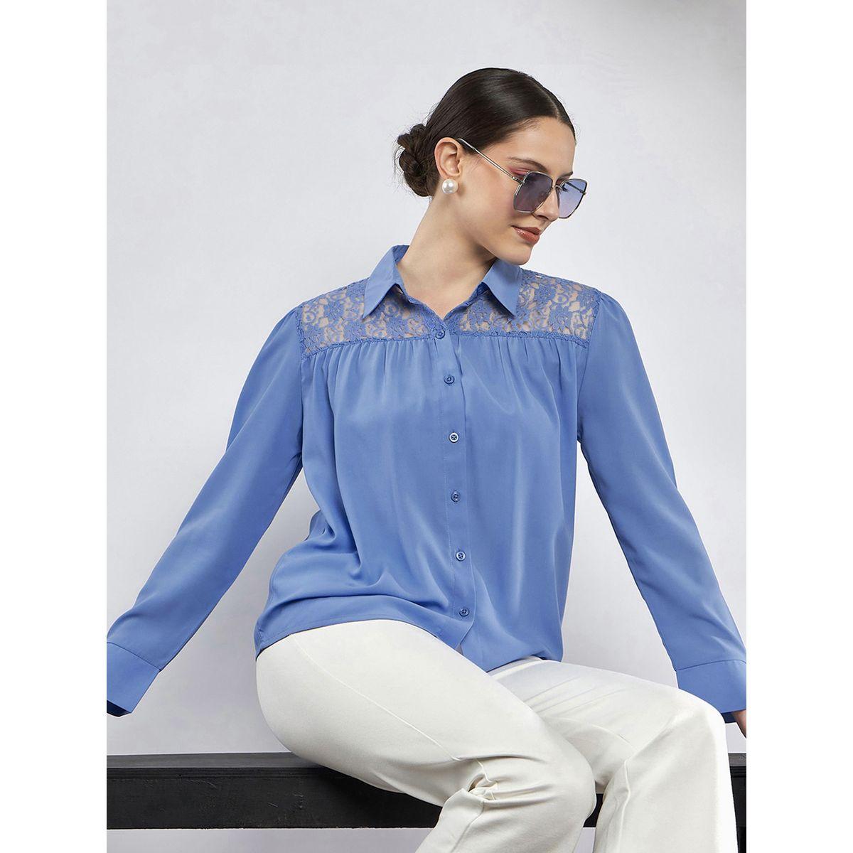 Sassafras X Styli  Lace Yoke Detail Regular Fit Blouse-women-clothing-shirtsandblouses-blouses-image-1