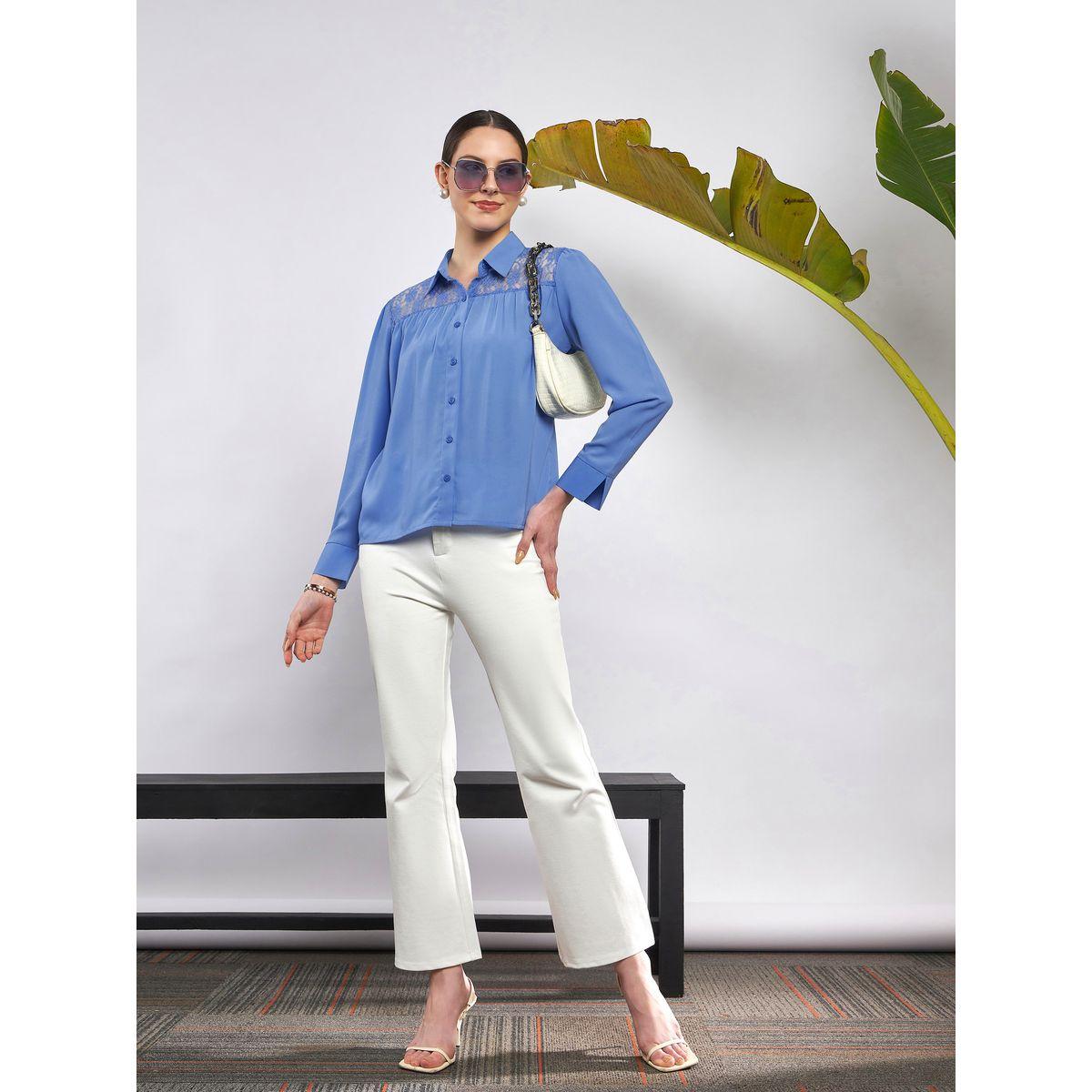 Sassafras X Styli  Lace Yoke Detail Regular Fit Blouse-women-clothing-shirtsandblouses-blouses-image-2