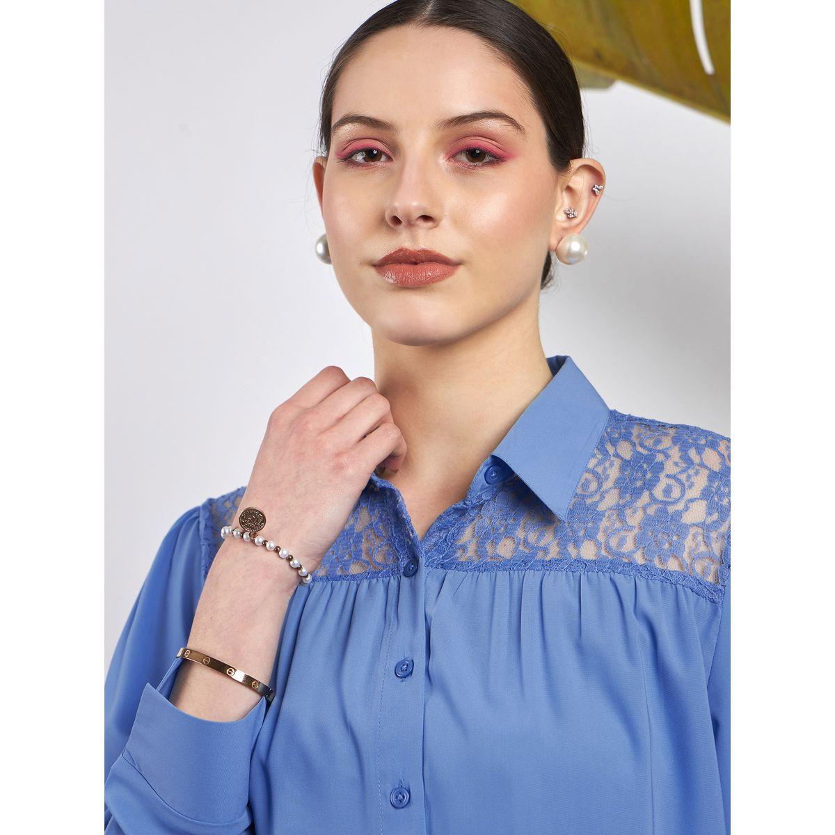 Sassafras X Styli  Lace Yoke Detail Regular Fit Blouse-women-clothing-shirtsandblouses-blouses-image-4