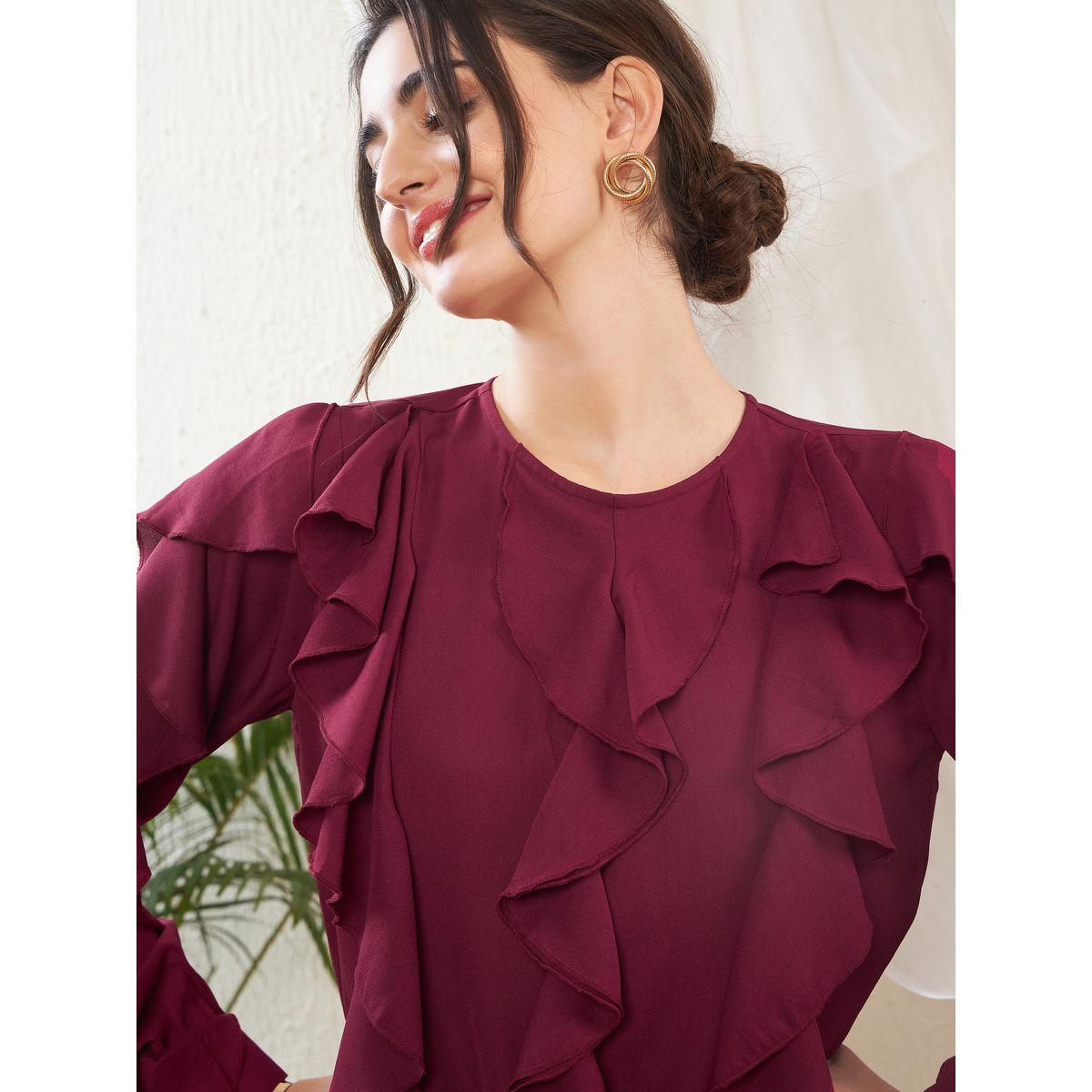 Sassafras X Styli  Ruffle Detail Top with Long Sleeves-women-clothing-shirtsandblouses-blouses-image-4
