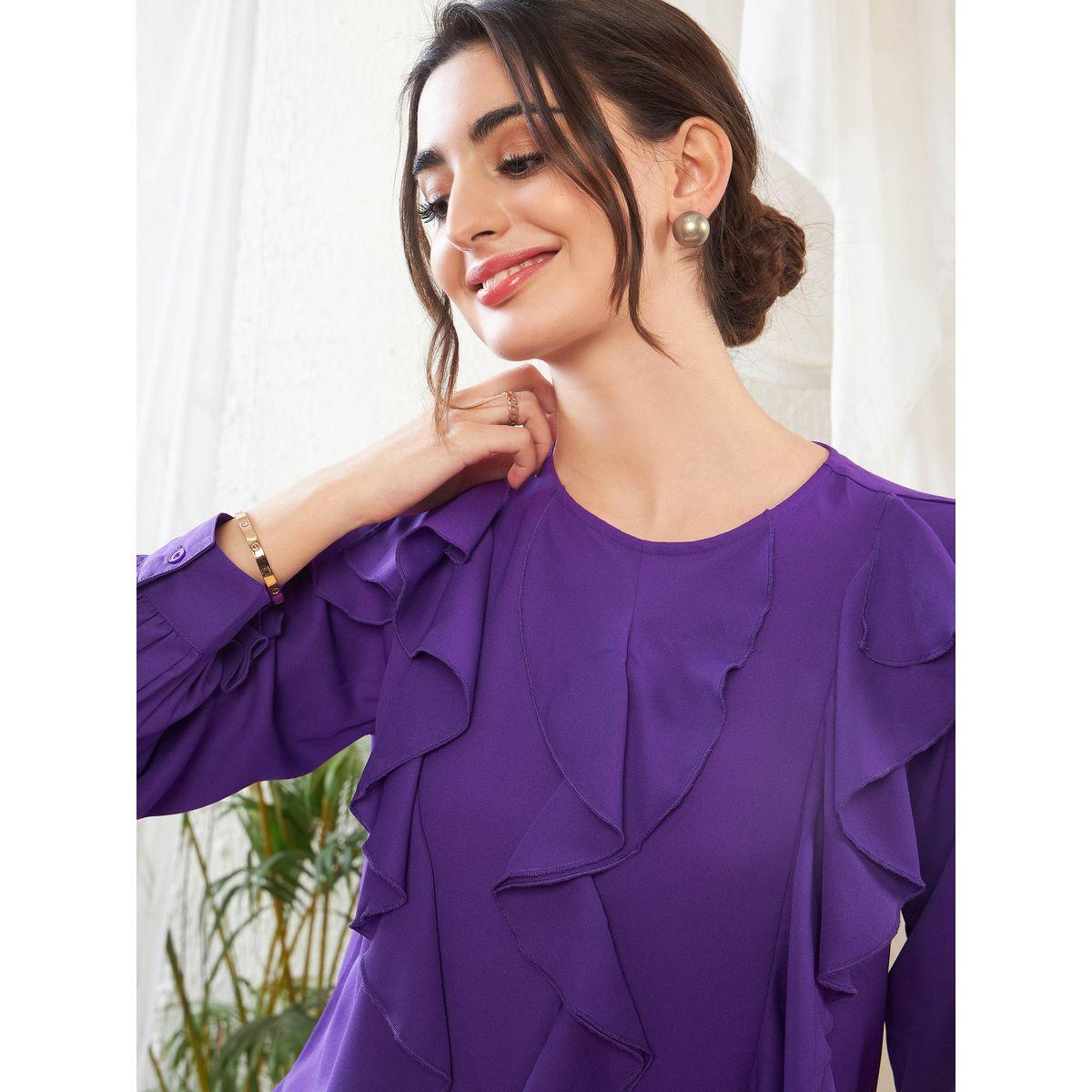 Sassafras X Styli  Ruffle Detail Top with Long Sleeves-women-clothing-shirtsandblouses-blouses-image-4