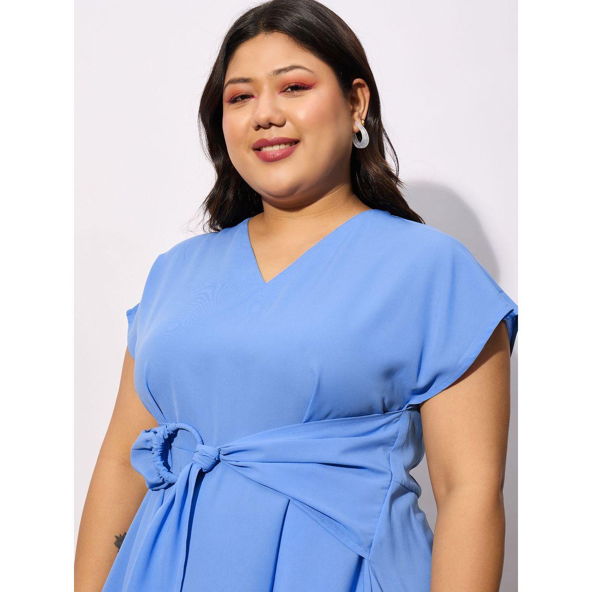 Sassafras X Styli  Plus Front Knot Detail Peplum Top-women-clothing-shirtsandblouses-blouses-image-4