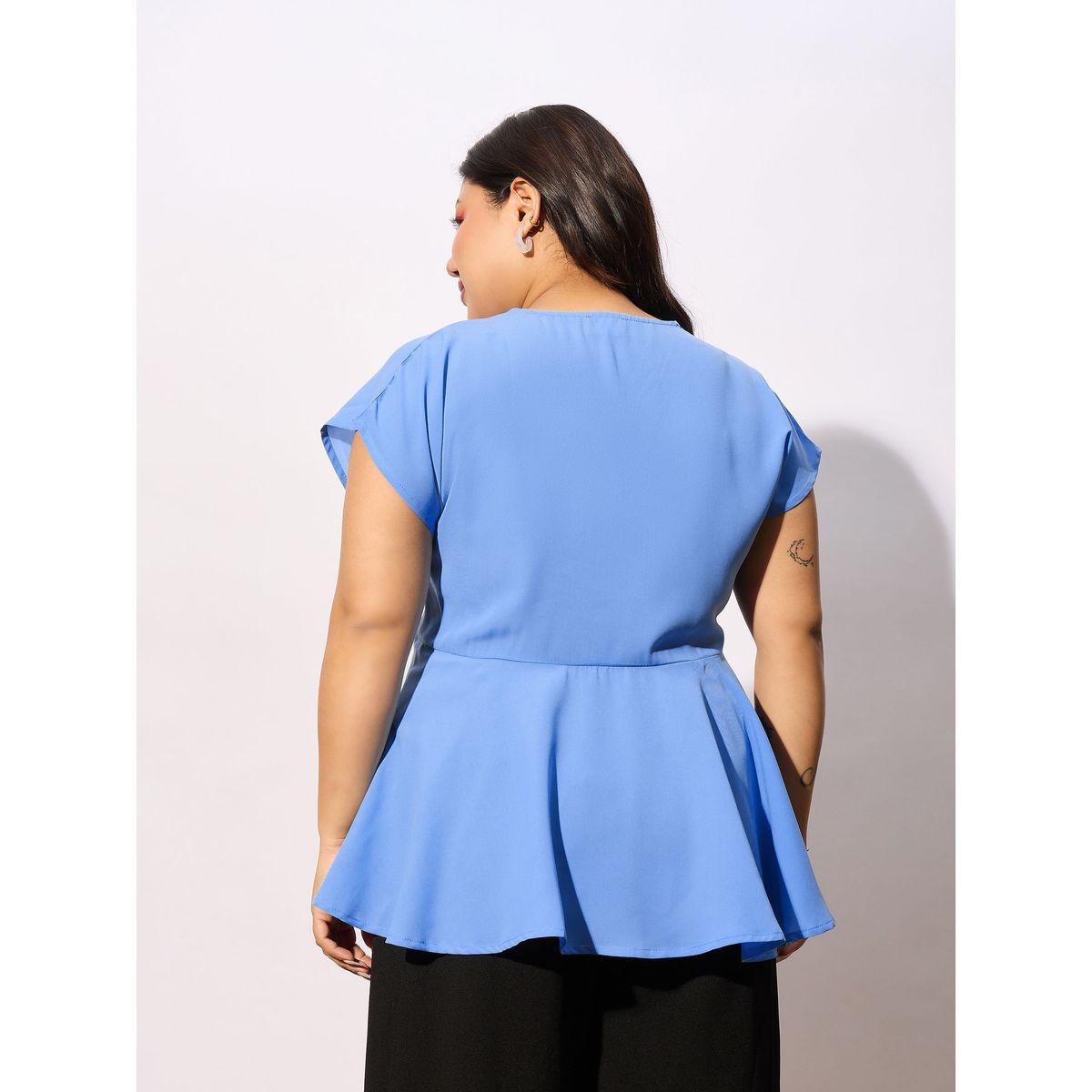 Sassafras X Styli  Plus Front Knot Detail Peplum Top-women-clothing-shirtsandblouses-blouses-image-5