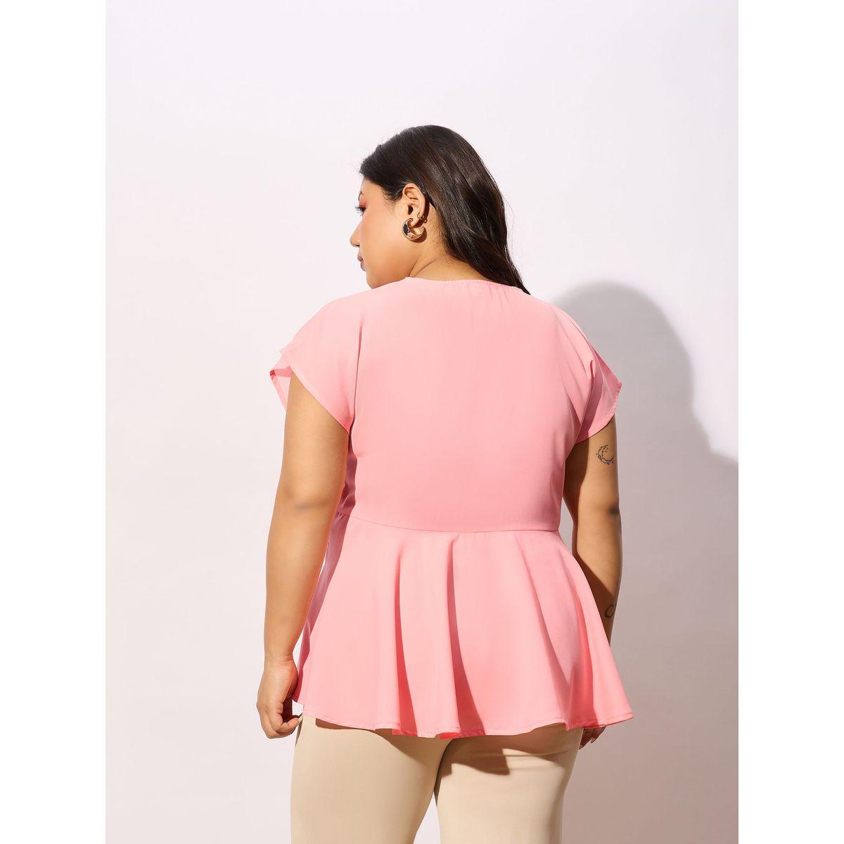 Sassafras X Styli  Plus Front Knot Detail Peplum Top-women-clothing-shirtsandblouses-blouses-image-5