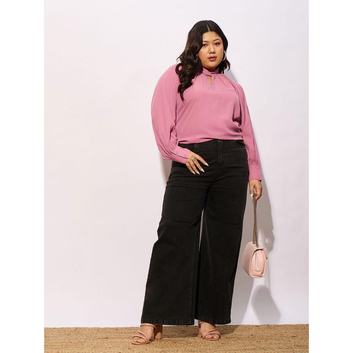 Sassafras X Styli  Plus Front Twisted Detail Keyhole Neck Top-women-clothing-shirtsandblouses-blouses-image-7