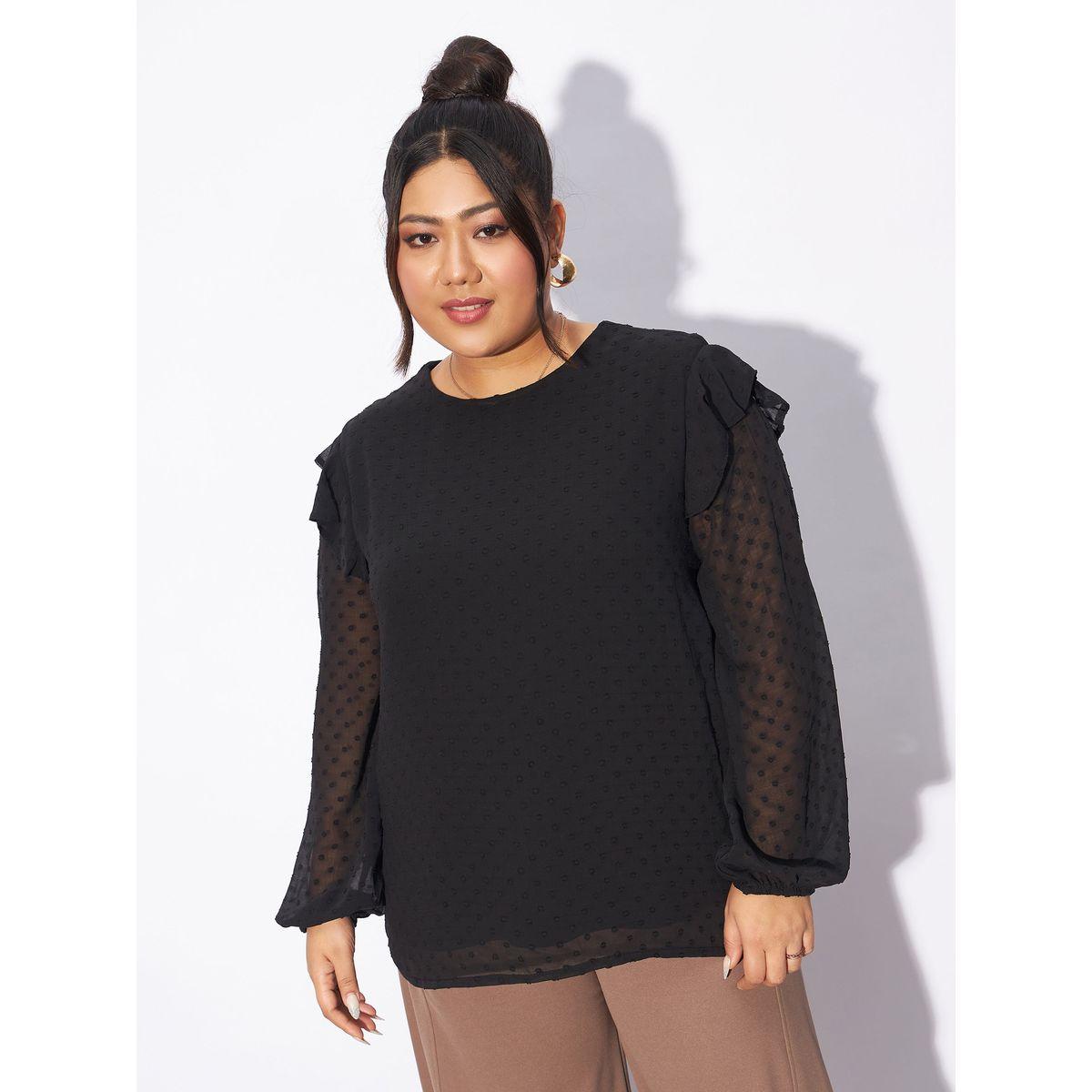 Sassafras X Styli  Plus Dobby Round Neck Top-women-clothing-shirtsandblouses-blouses-image-6
