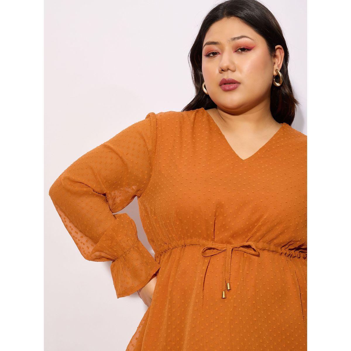 Sassafras X Styli  Plus  Dobby Top with Tie-Up Detail-women-clothing-shirtsandblouses-blouses-image-4