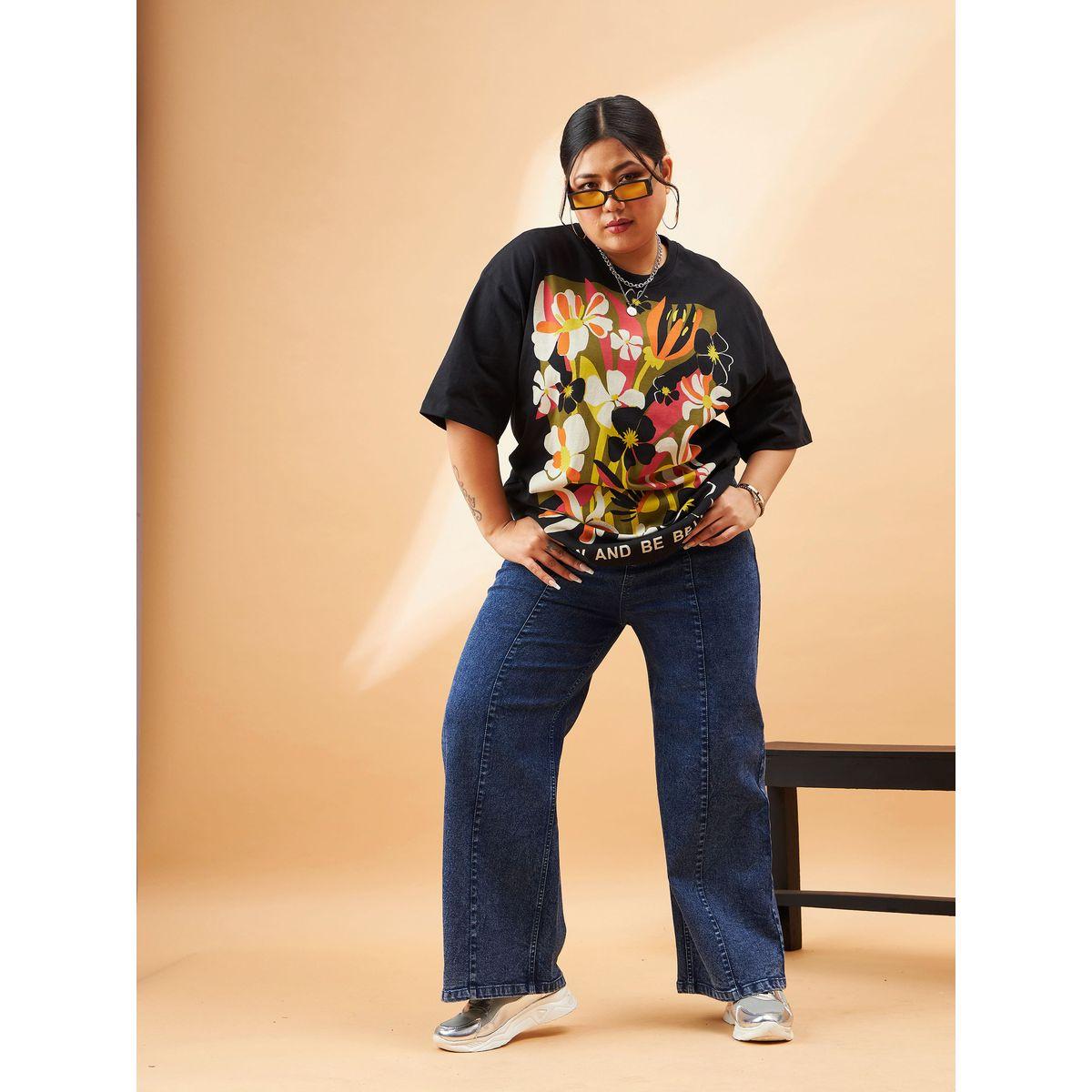 Sassafras X Styli  Plus Floral Graphic Print Drop Shoulder T-Shirt-women-clothing-tshirts-image-7