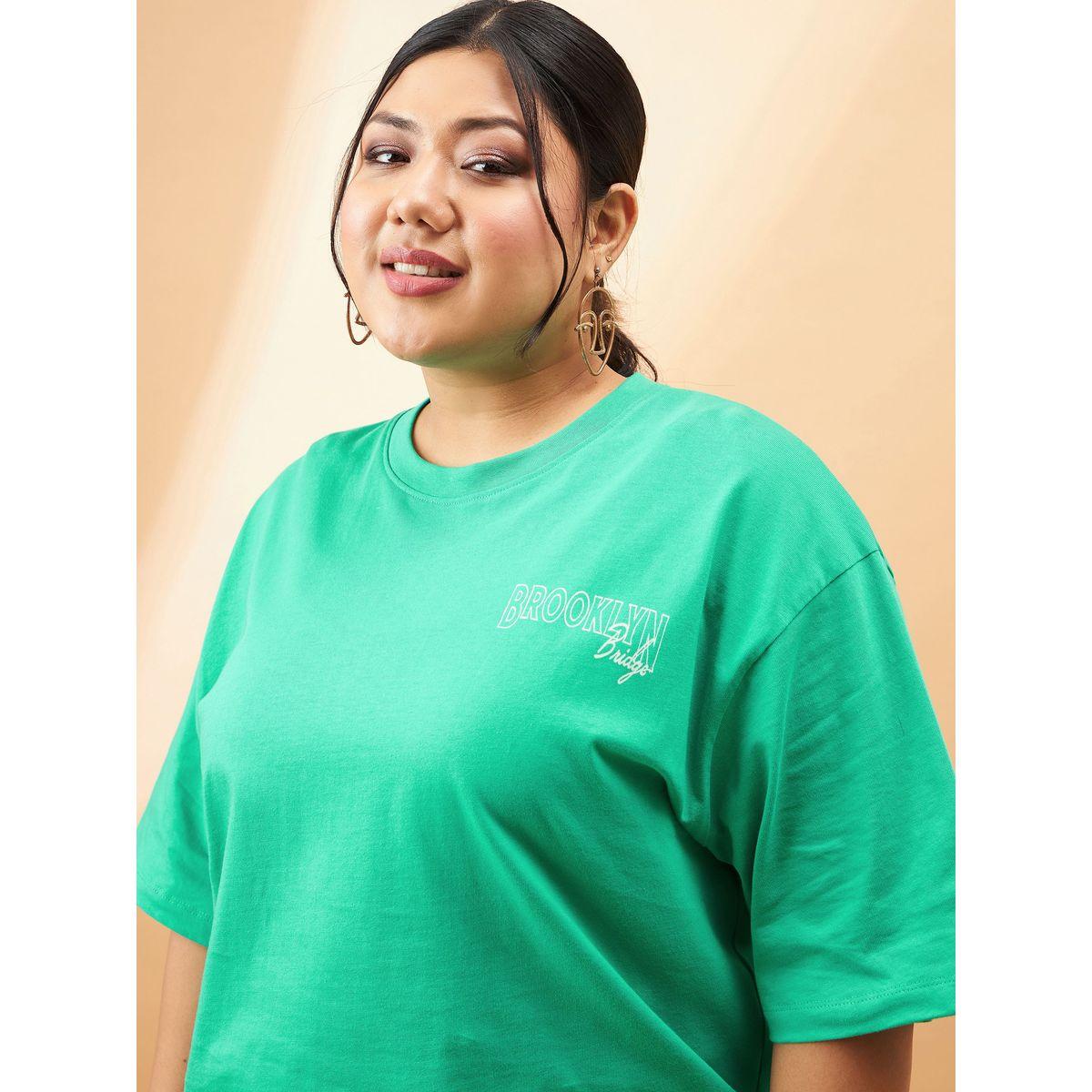 Sassafras X Styli  Plus Brooklyn Graphic Print Drop Shoulder T-Shirt-women-clothing-tshirts-image-4