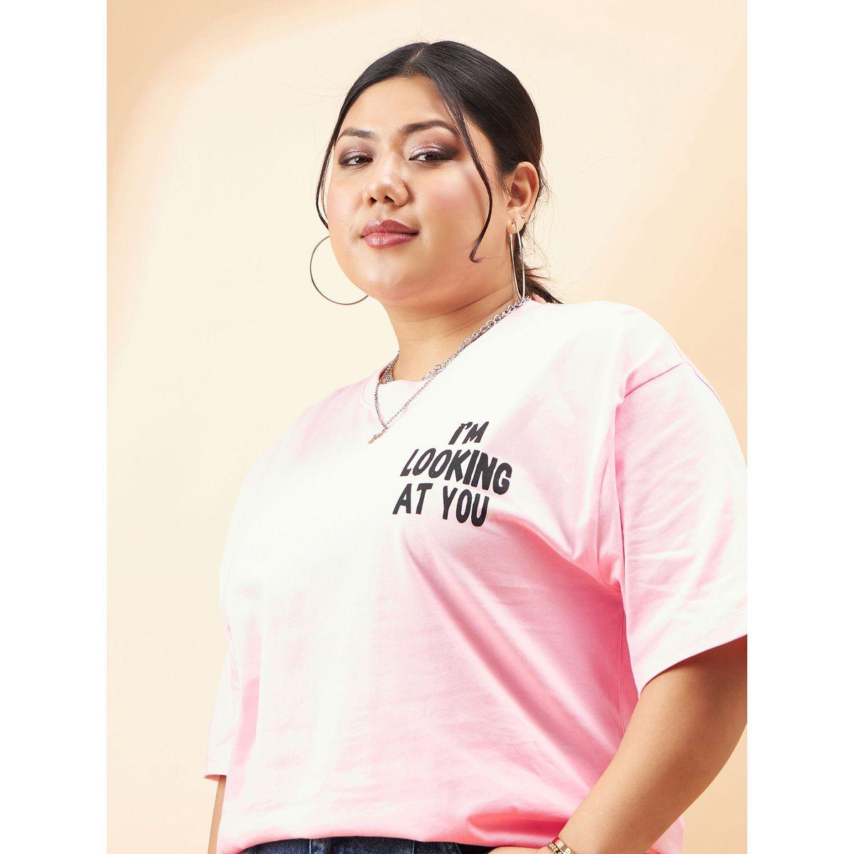 تيشيرت بمقاس كبير وطبعة جرافيك ساسافراس × ستايلي-women-clothing-tshirts-image-4