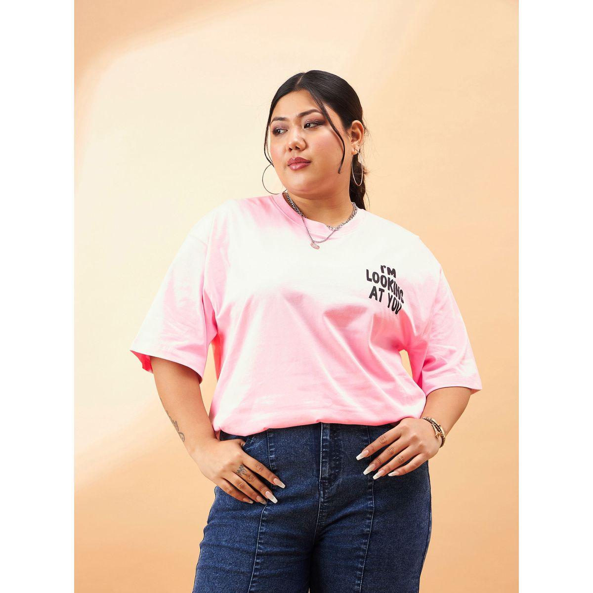 Sassafras X Styli  Plus Looking At You Graphic Print T-Shirt-women-clothing-tshirts-image-6