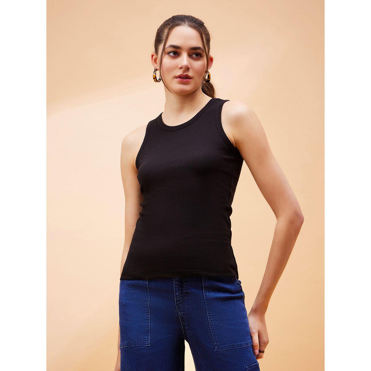 Sassafras X Styli  Solid Ribbed Tank-women-clothing-tshirts-image-1
