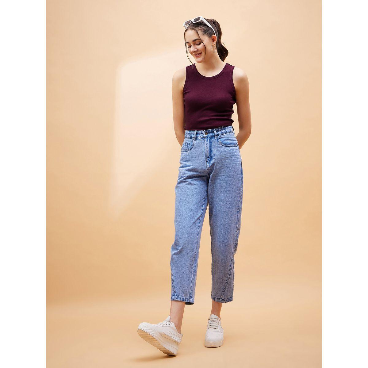 بلوزة سادة بلا اكمام مع تفاصيل مضلعة ساسافراس × ستايلي-women-clothing-tshirts-image-1