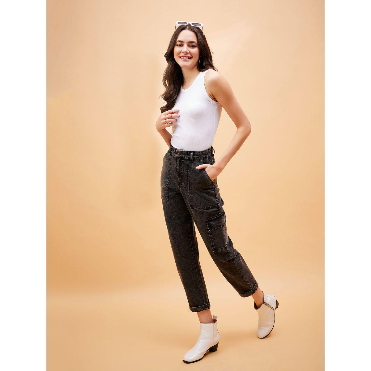 بلوزة مضلعة بلا اكمام مع ياقة دائرية ساسافراس × ستايلي-women-clothing-tshirts-image-2