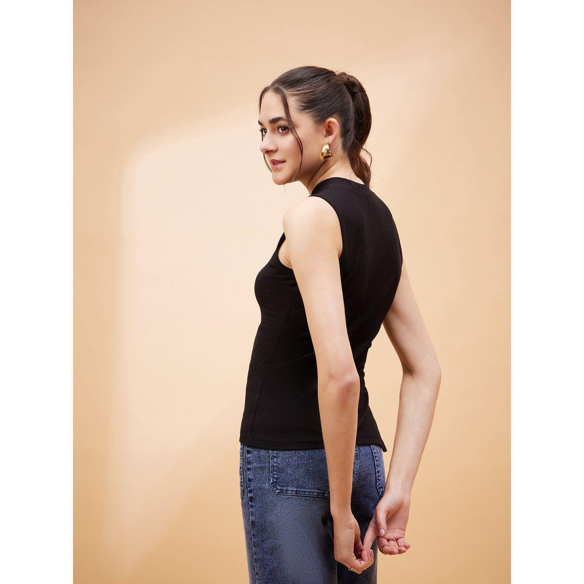 Sassafras X Styli  Ribbed Side Slit Sleeveless Top-women-clothing-shirtsandblouses-blouses-image-5