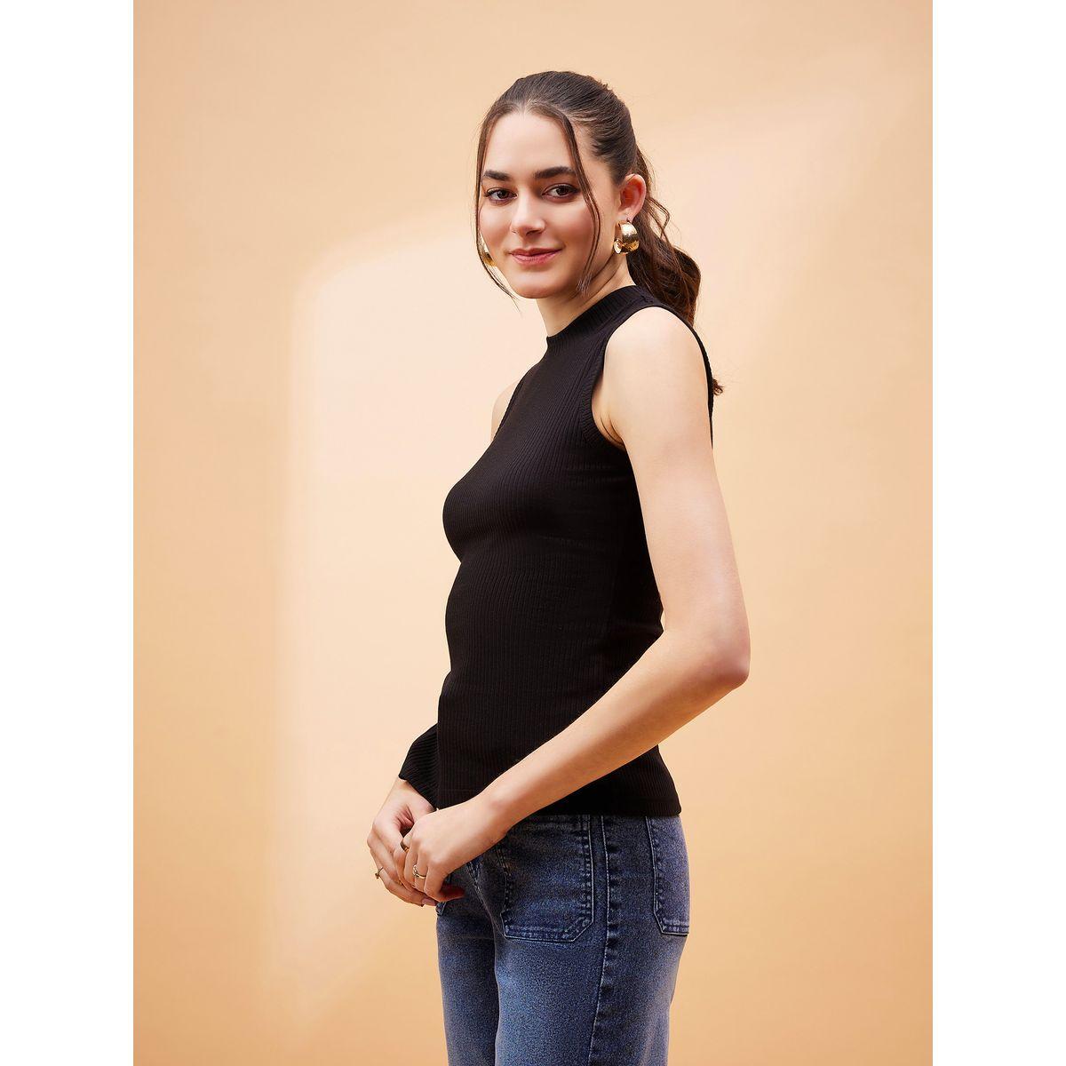 Sassafras X Styli  Ribbed Side Slit Sleeveless Top-women-clothing-shirtsandblouses-blouses-image-6