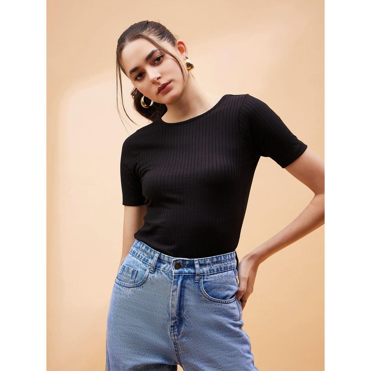 Sassafras X Styli  Ribbed Short Sleeve Bodysuit-women-clothing-tshirts-image-1
