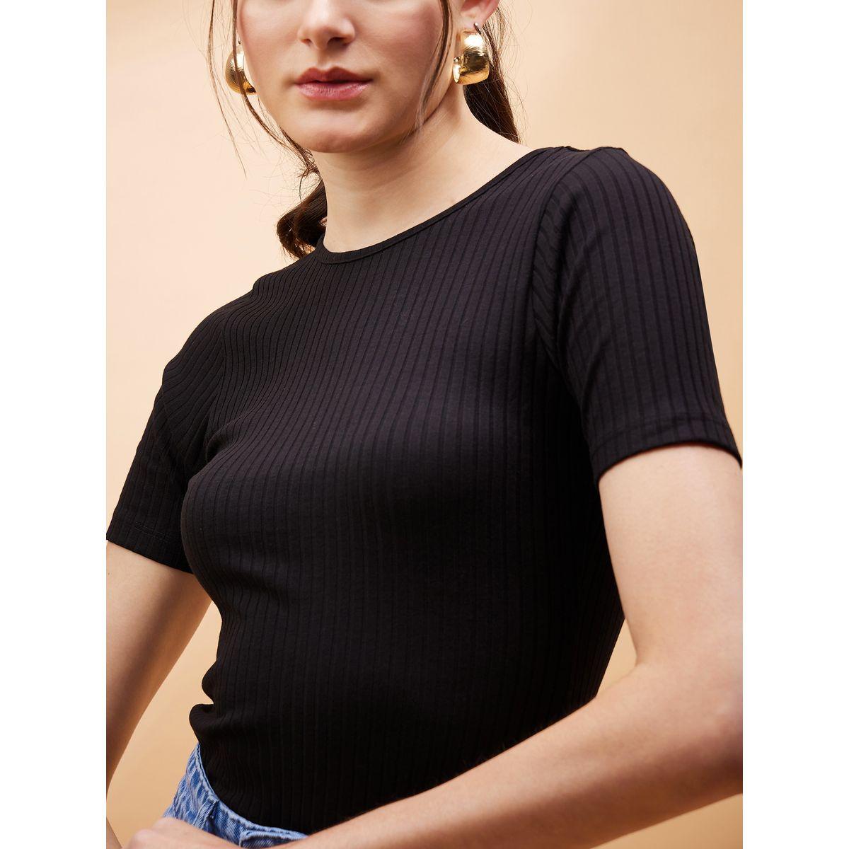 Sassafras X Styli  Ribbed Short Sleeve Bodysuit-women-clothing-tshirts-image-4
