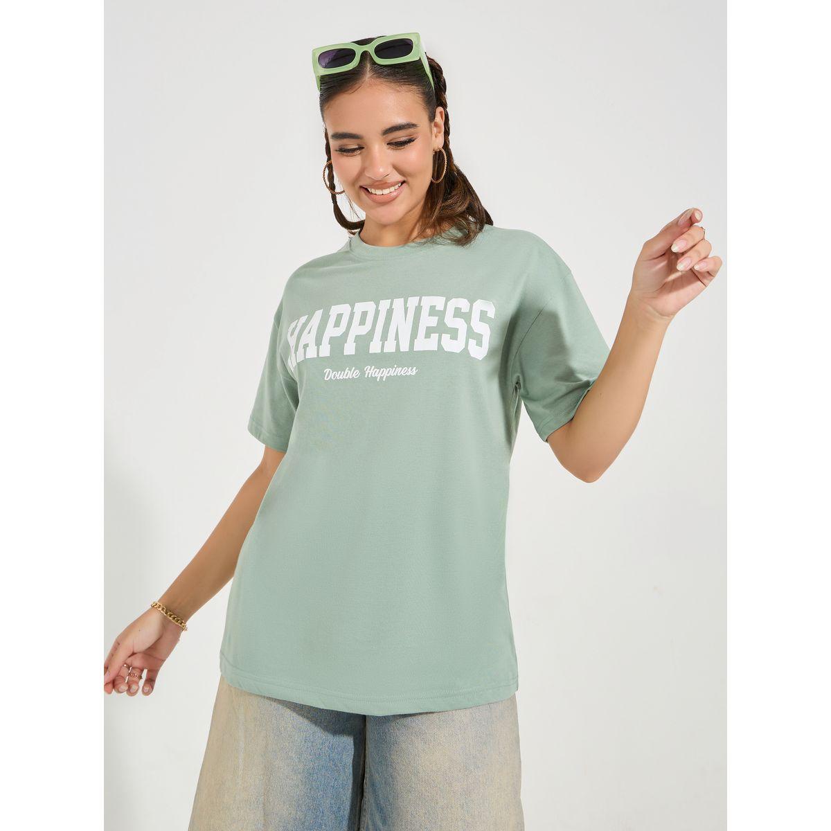Styli Oversized Slogan Print T-Shirt with Dropped Shoulder-women-clothing-tshirts-image-4