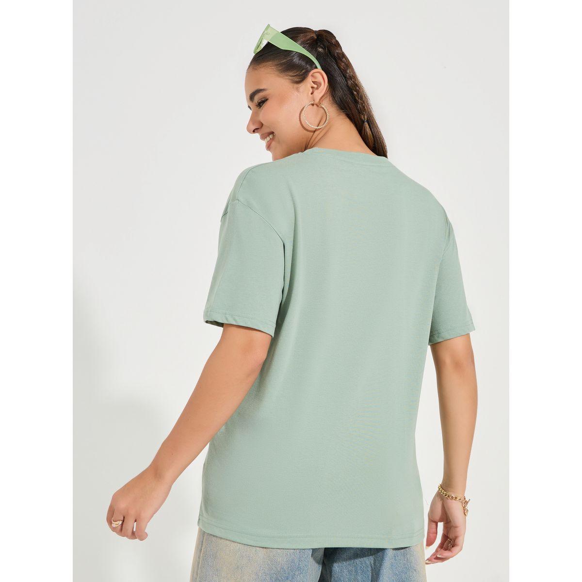 Styli Oversized Slogan Print T-Shirt with Dropped Shoulder-women-clothing-tshirts-image-6