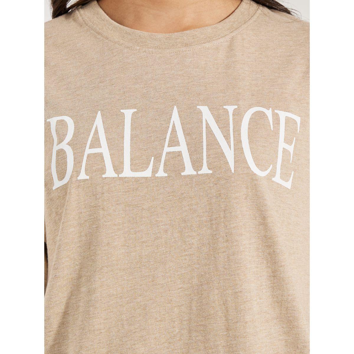 تيشيرت ميلانج فضفاض مطبع بكتابة-women-clothing-tshirts-image-3