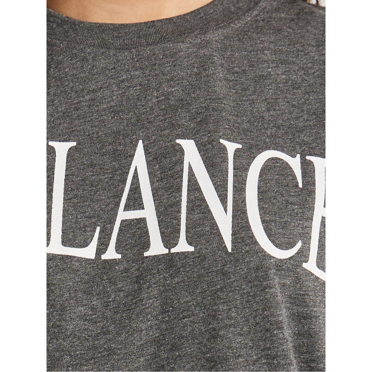 تيشيرت ميلانج فضفاض مطبع بكتابة-women-clothing-tshirts-image-5