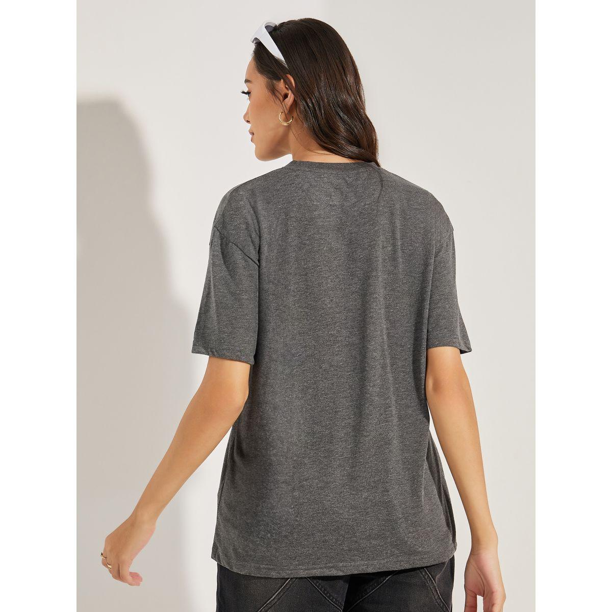 Styli Oversized Balance Slogan Print Melange T-Shirt-women-clothing-tshirts-image-6