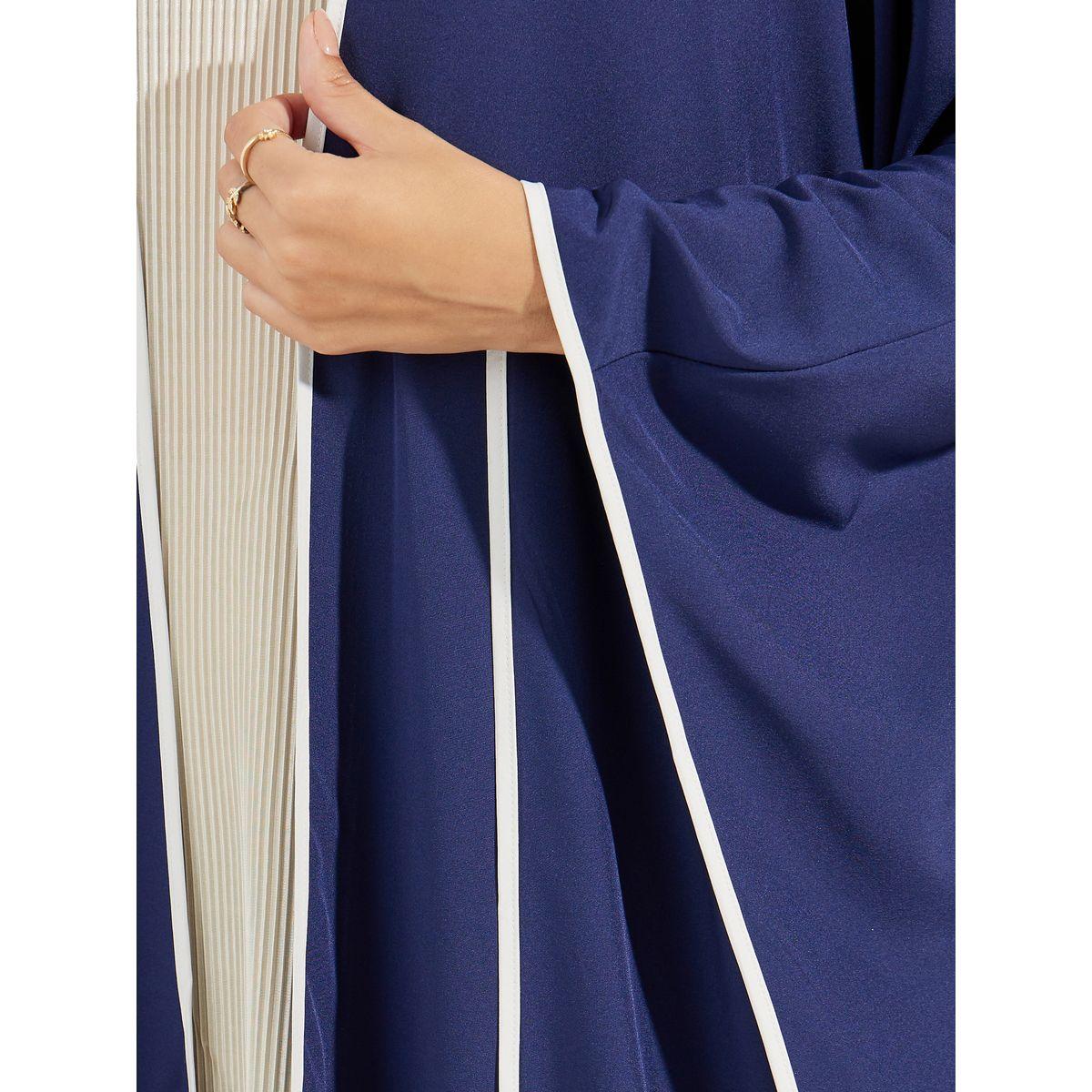 Styli Oversized Maxi Plain Kimono with Contrast Detailing-women-clothing-shirtsandblouses-shirts-image-3