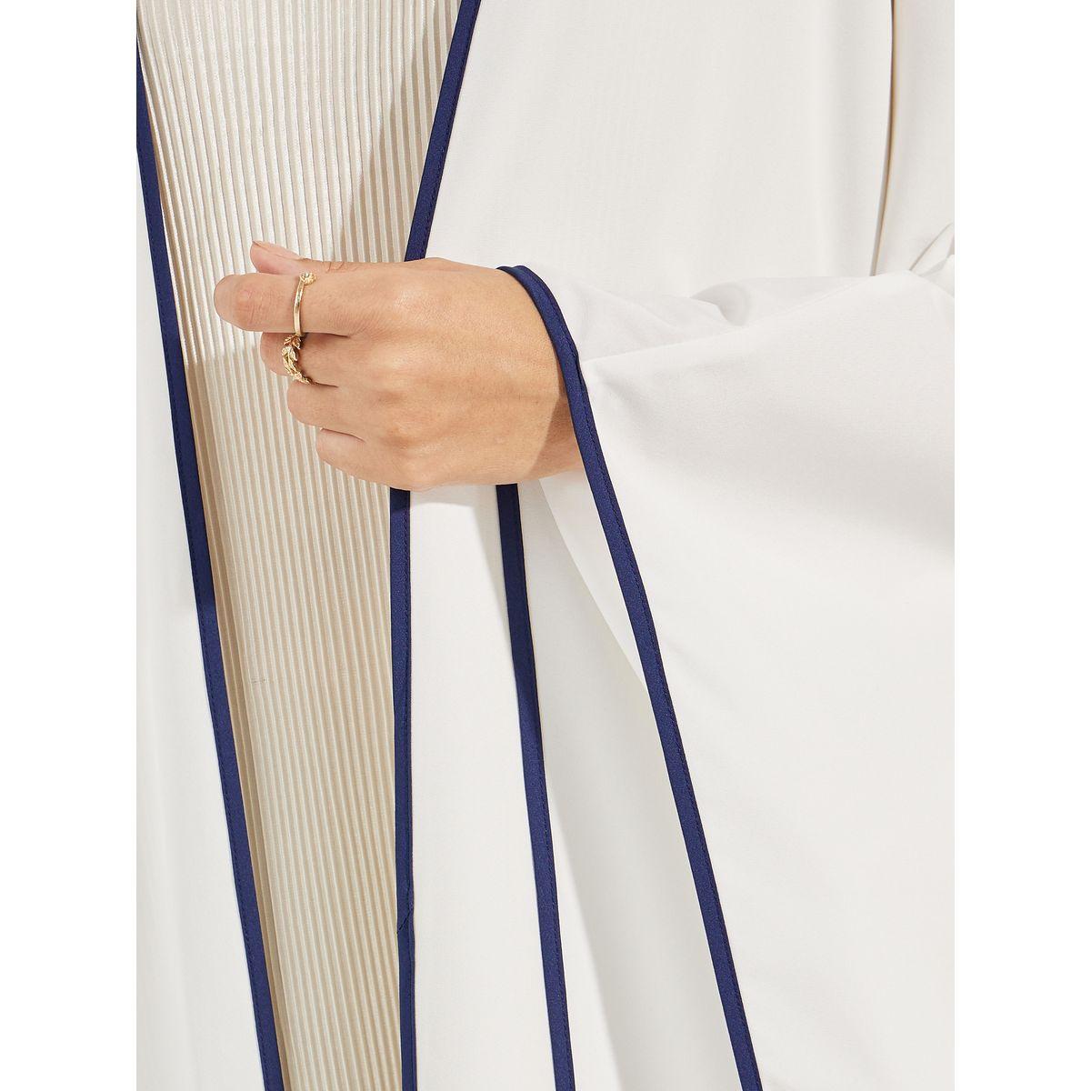 كيمونو طويل فضفاض سادة مع تفاصيل مُتباينة-women-clothing-shirtsandblouses-shirts-image-3