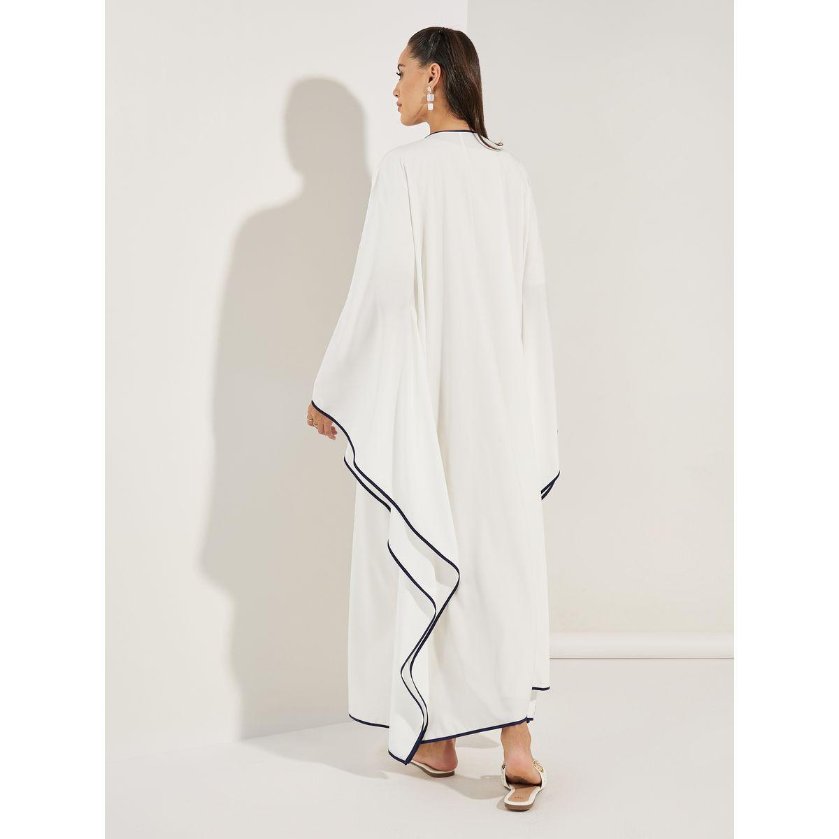 Styli Oversized Maxi Plain Kimono with Contrast Detailing-women-clothing-shirtsandblouses-shirts-image-4