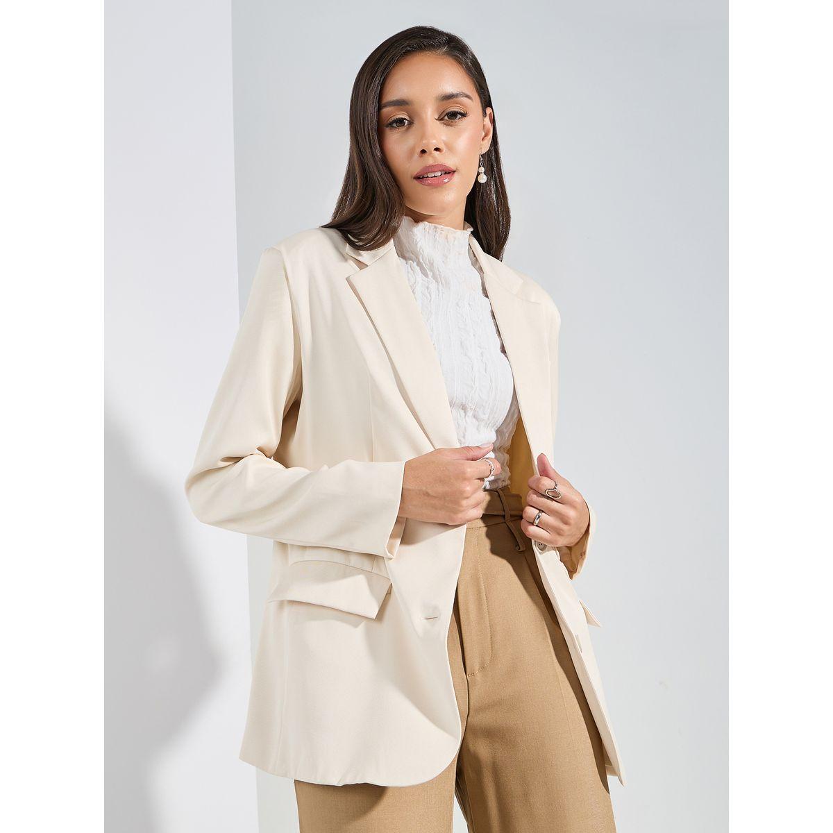 Styli Regular Fit Longline Blazer with Flap Detail-women-clothing-coatsandjackets-blazers-image-1