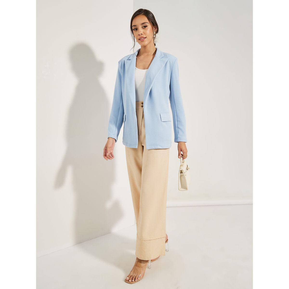 بليزر محبوك بقصة عادية وتفاصيل بارزة الملمس-women-clothing-coatsandjackets-blazers-image-2
