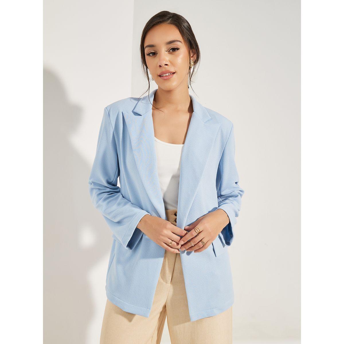 بليزر محبوك بقصة عادية وتفاصيل بارزة الملمس-women-clothing-coatsandjackets-blazers-image-3