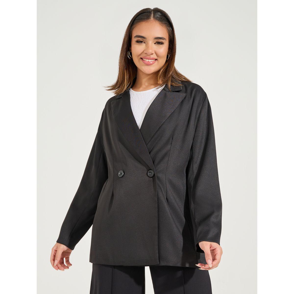 بليزر بقصة فضفاضة وصدر مزدوج-women-clothing-coatsandjackets-blazers-image-1