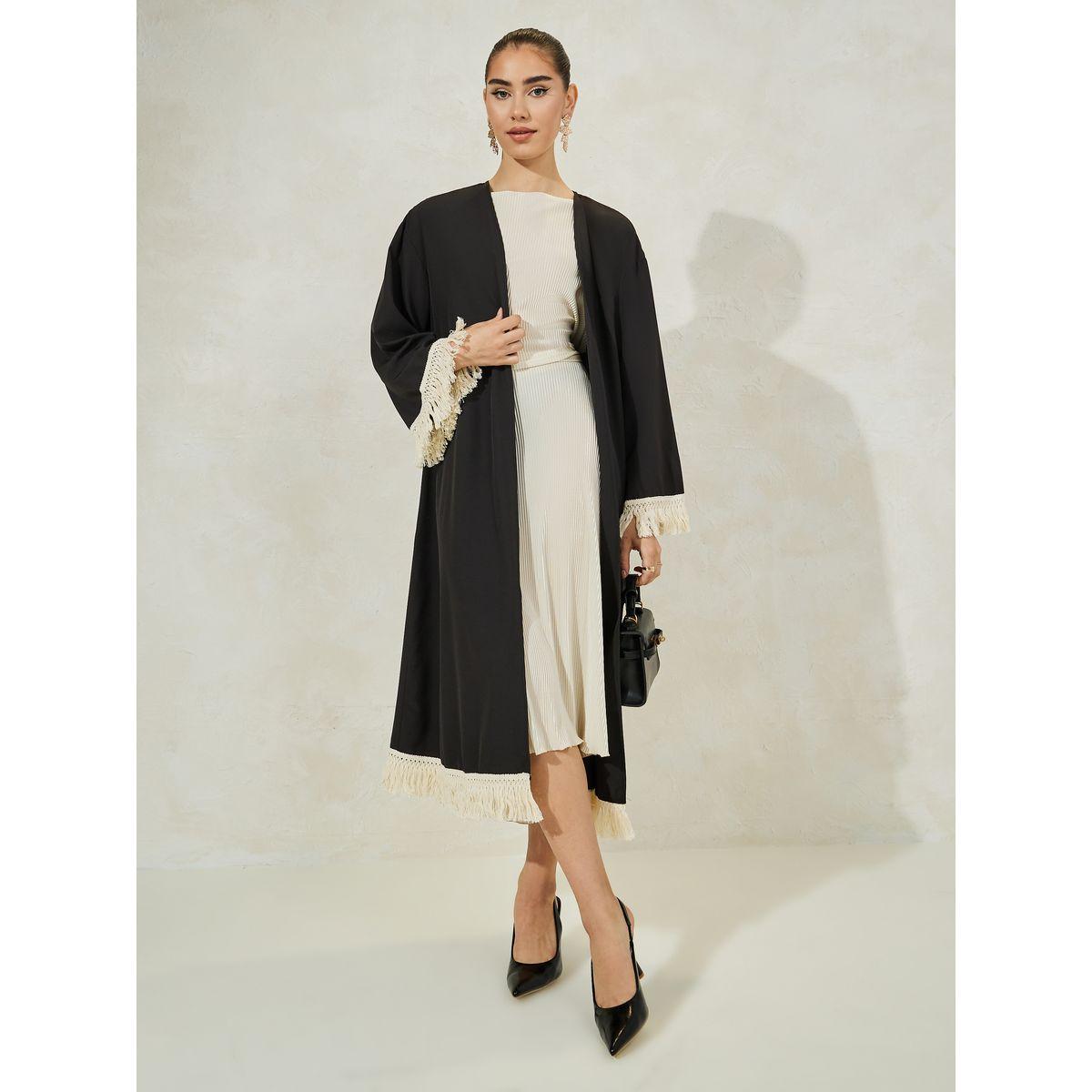Styli Tassel Trim Detail Midi Kimono-women-clothing-shirtsandblouses-shirts-image-1