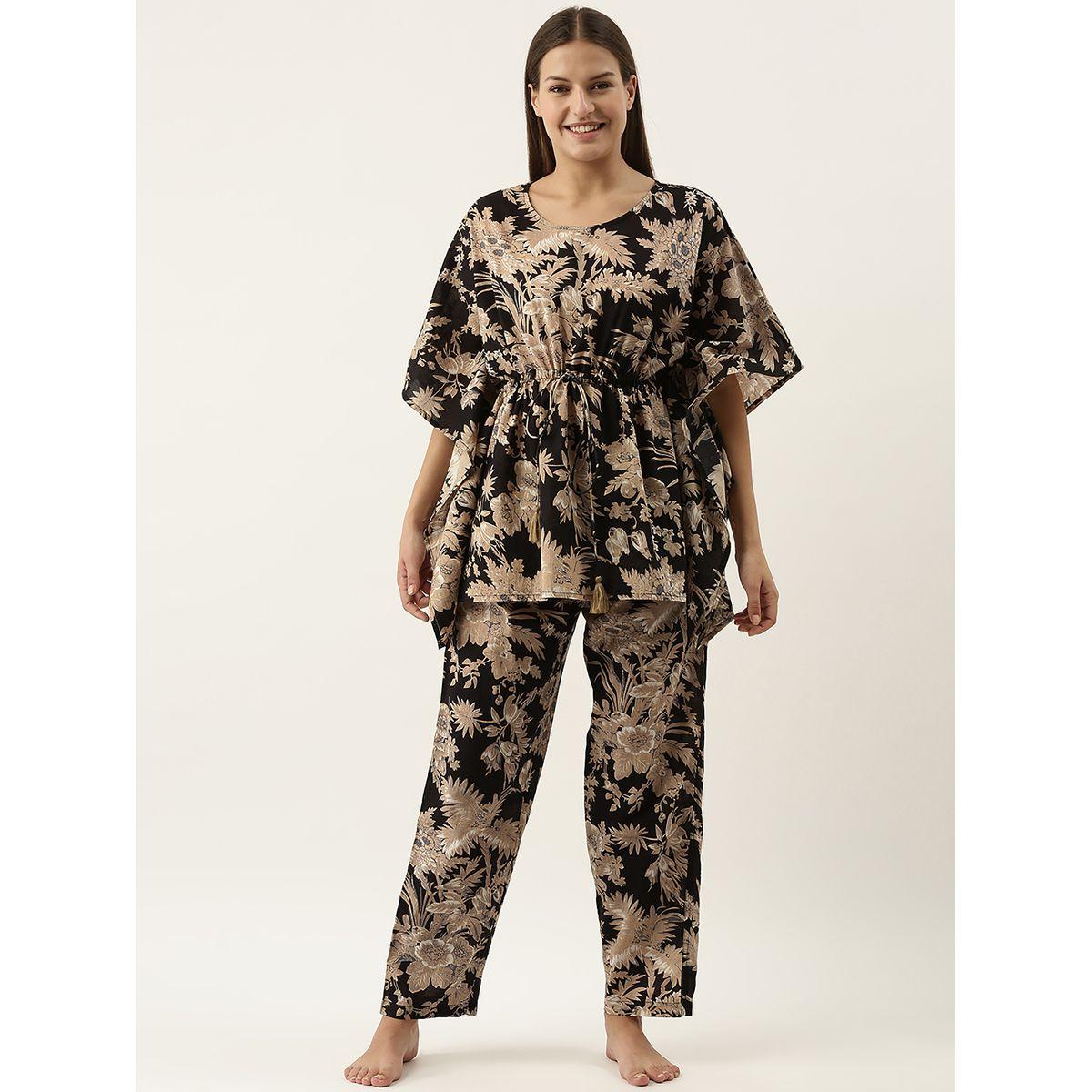 طقم منسق من بنطال وبلوزة مطبعة بالكامل مع اربطة سانسكريتي هومز × ستايلي-women-clothing-coordsets-image-1