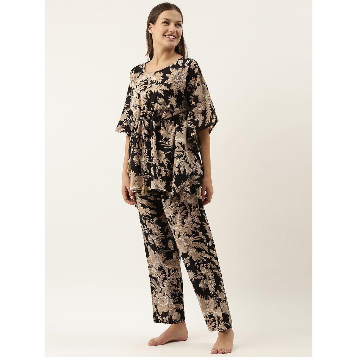 طقم منسق من بنطال وبلوزة مطبعة بالكامل مع اربطة سانسكريتي هومز × ستايلي-women-clothing-coordsets-image-3