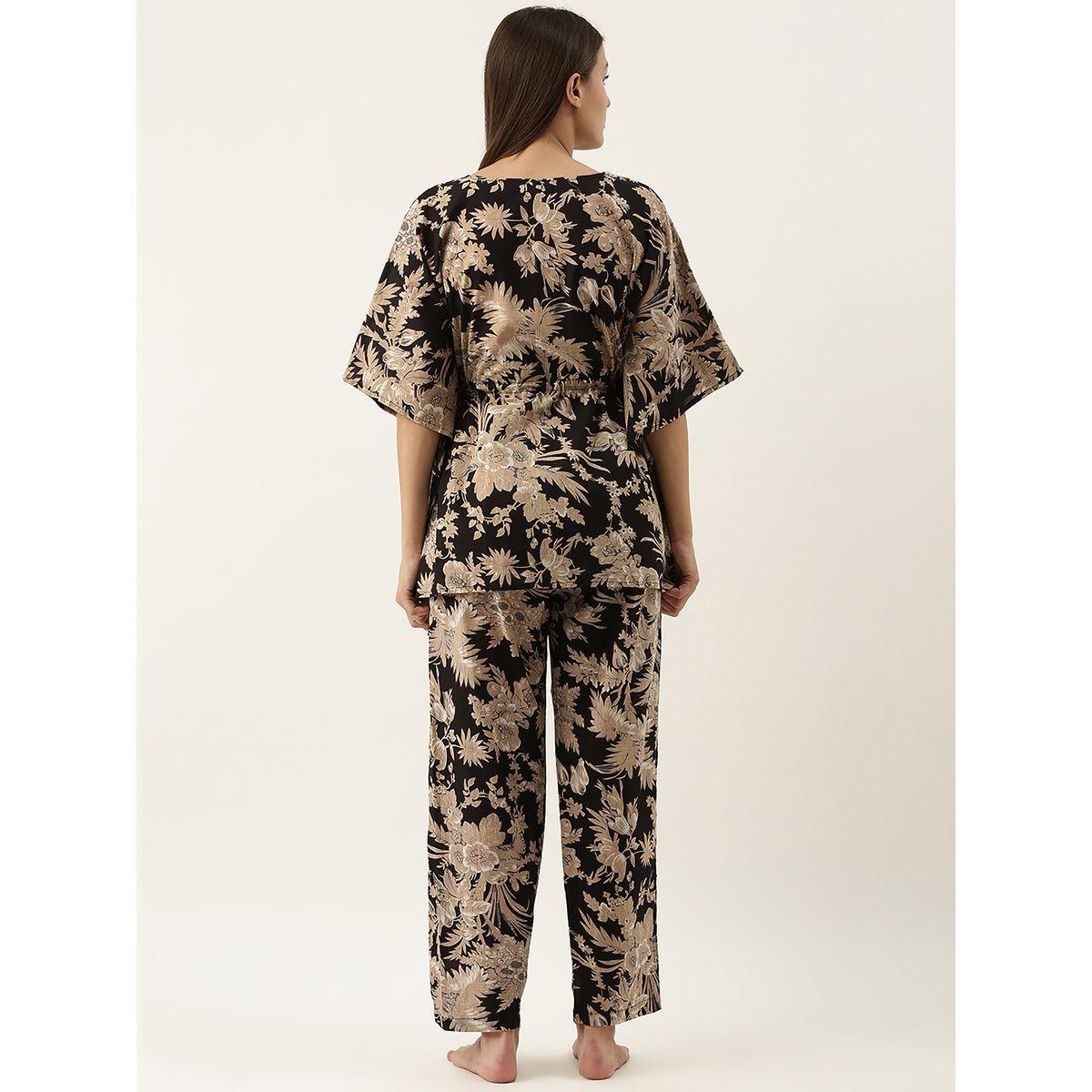 طقم منسق من بنطال وبلوزة مطبعة بالكامل مع اربطة سانسكريتي هومز × ستايلي-women-clothing-coordsets-image-4