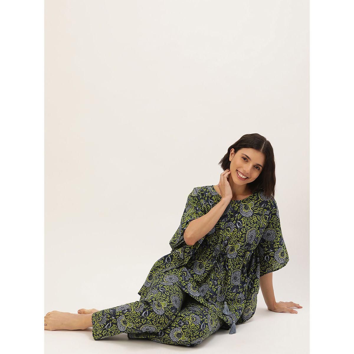 Sanskrutihomes X Styli  Abstract Print Kaftan Top & Pants Co-Ord-women-clothing-coordsets-image-4