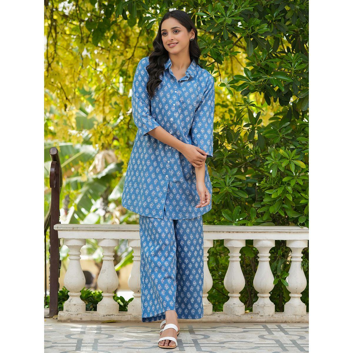 طقم منسق من بنطال بارجل واسعة وبلوزة طويلة سانسكريتي هومز × ستايلي-women-clothing-coordsets-image-6