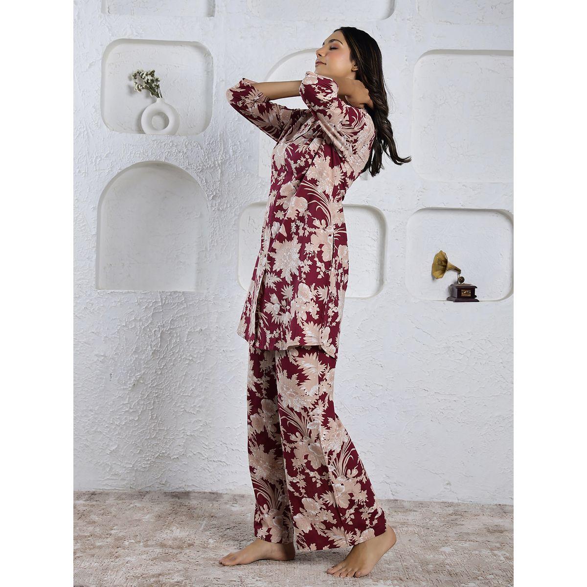 Sanskrutihomes X Styli  All Over Print Longline Shirt & Wide Leg Pants Co-Ord-women-clothing-coordsets-image-3