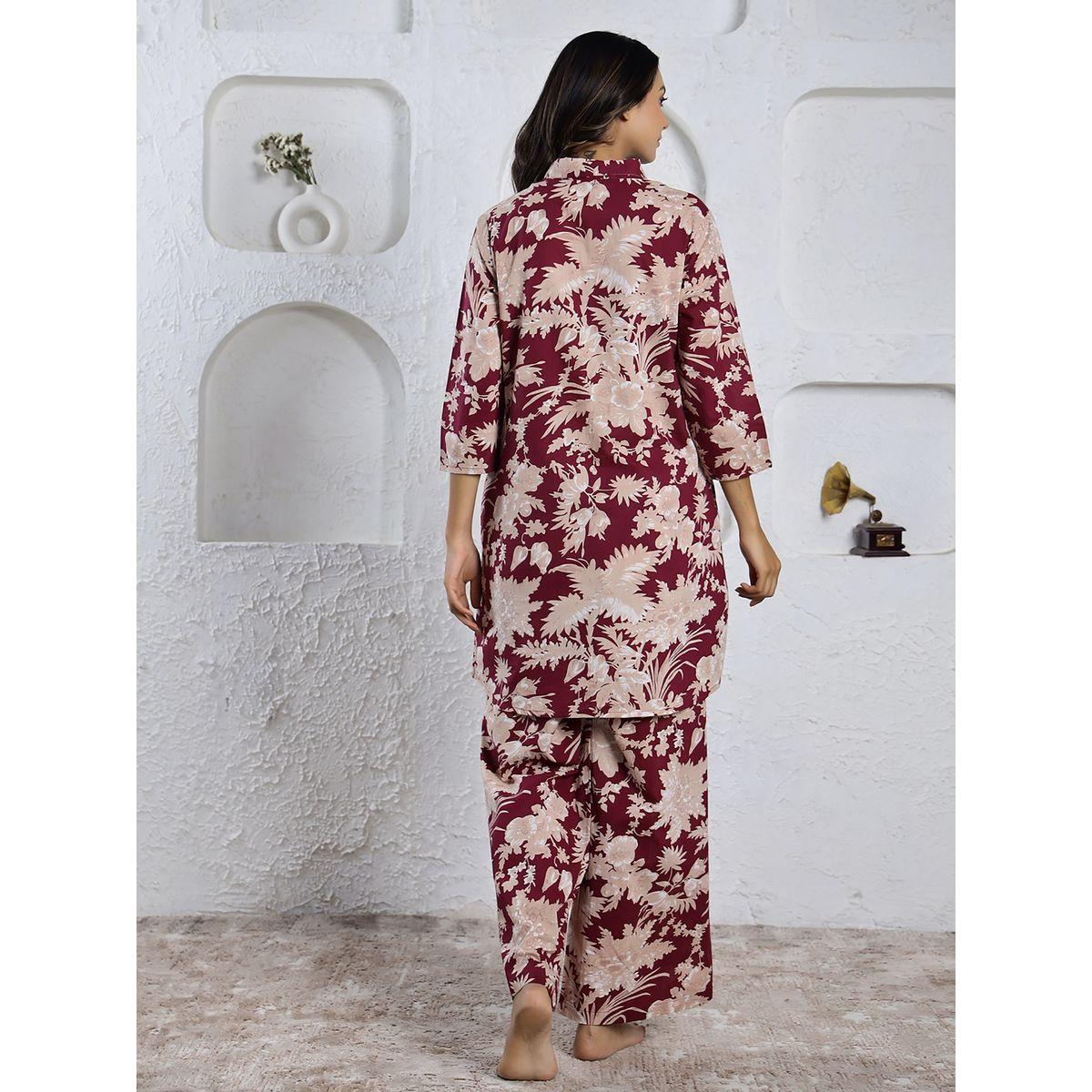 Sanskrutihomes X Styli  All Over Print Longline Shirt & Wide Leg Pants Co-Ord-women-clothing-coordsets-image-4